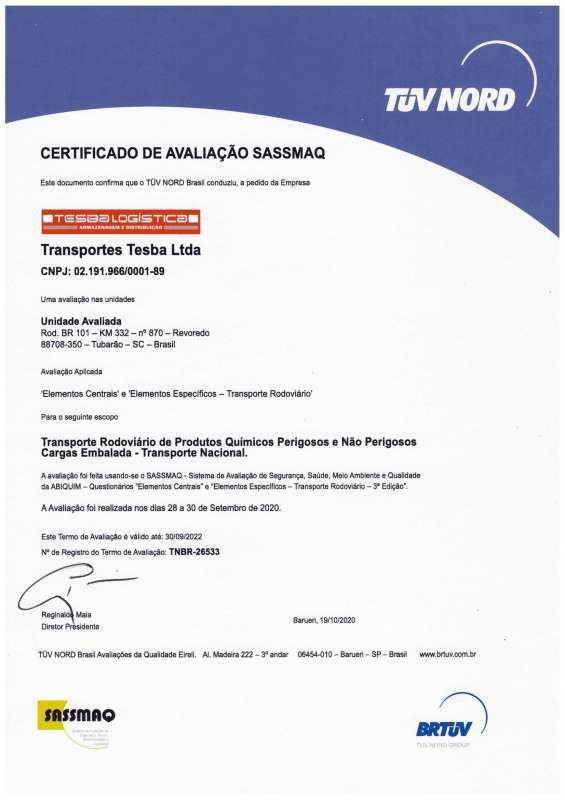 Certificação sassmaq