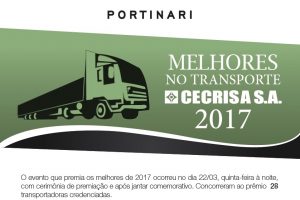PRÊMIO MELHORES NO TRANSPORTES CECRISA S.A 2017